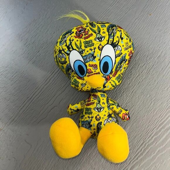 Looney Tunes Sticker Bomb Tweety Bird Stuffed Animal Plush Toy 9" made in USA - Picture 7 of 16